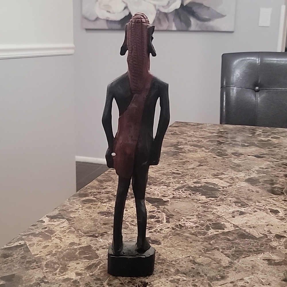 Vintage Wood Sculpture African Tribal Statue Hand Carved Folk Art - Picture 6 of 6